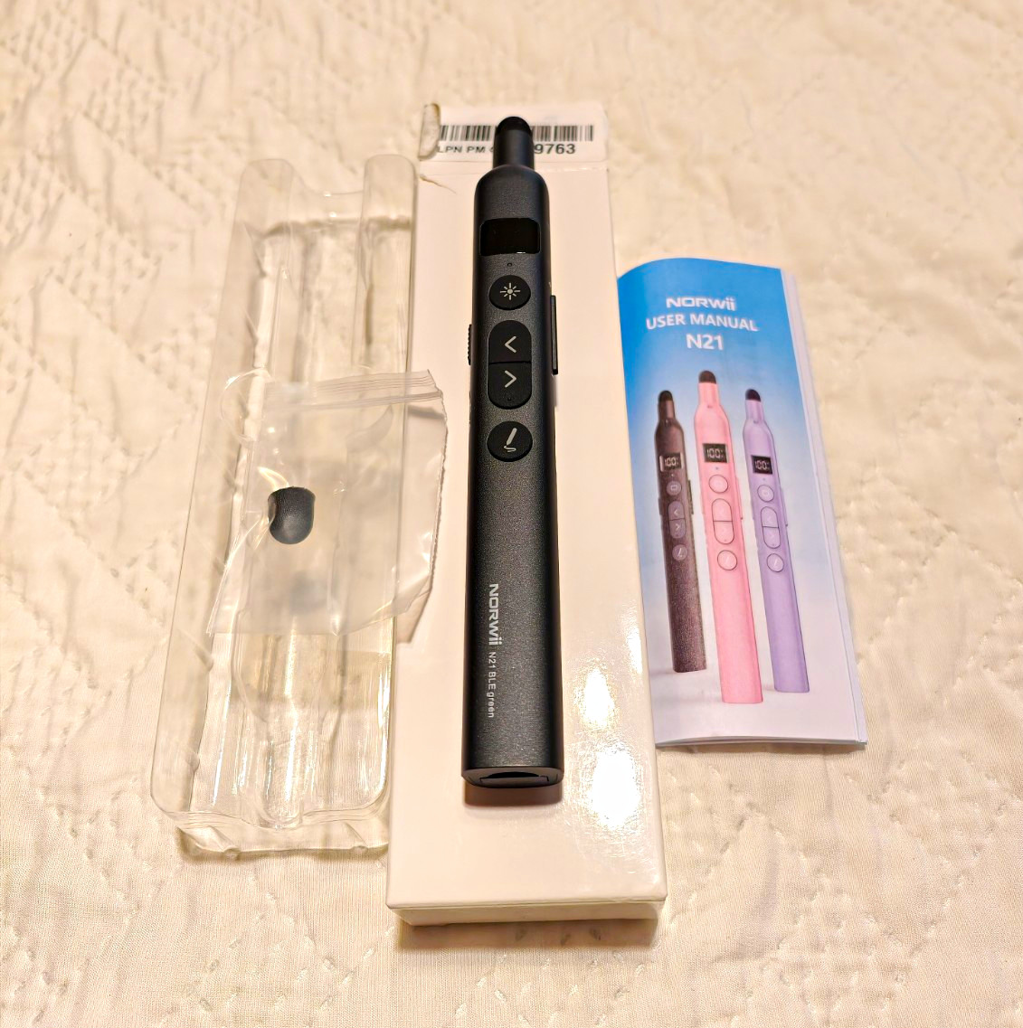 NORWii N21 Bluetooth Rechargeable Stylus Pen, Black, USB-C Charging