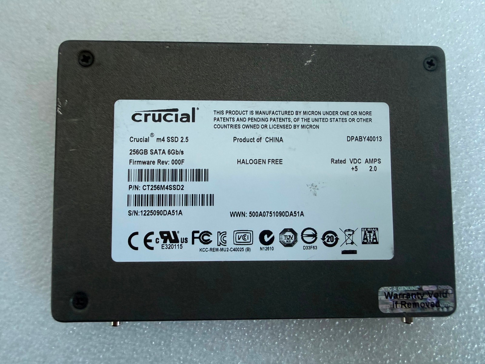 Crucial m4 256GB 2.5-Inch Internal Solid State Drive SATA 6Gb/s SSD CT256M4SSD2