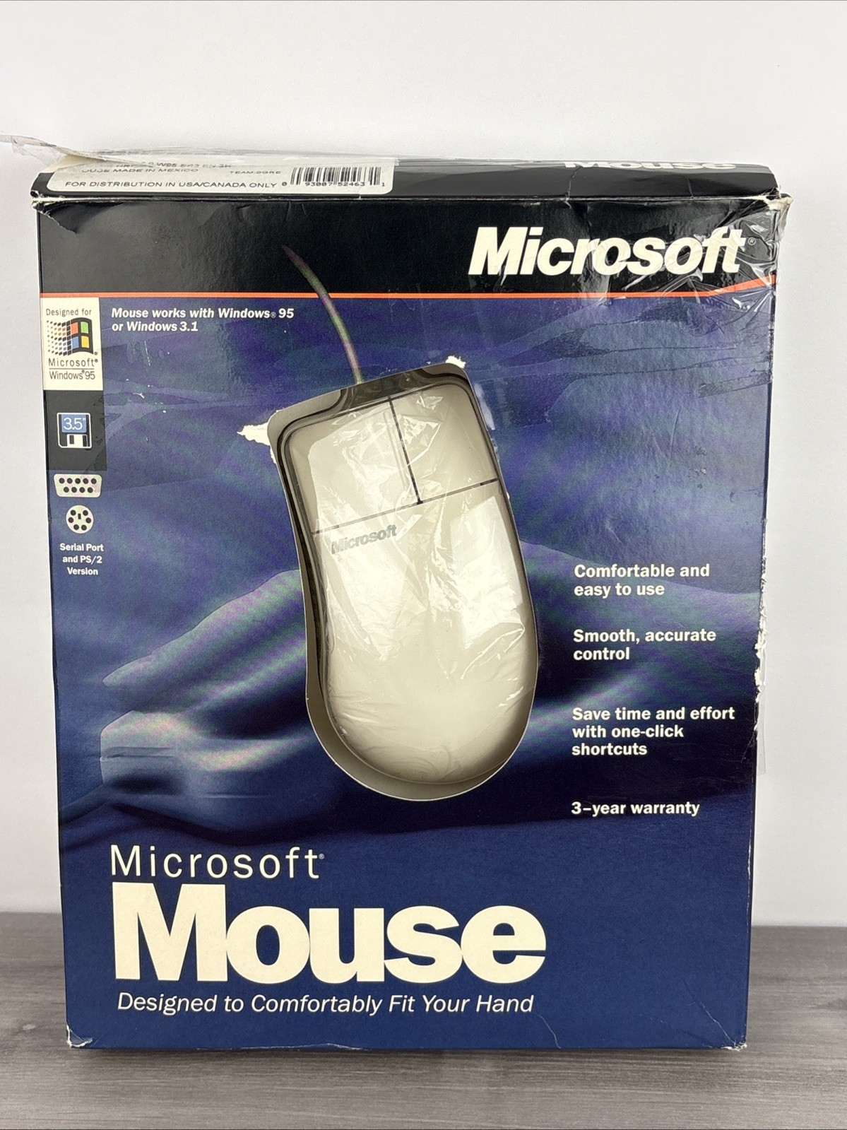 Microsoft Windows 95/3.1 2 Button Mouse Rare Collector New Open Box