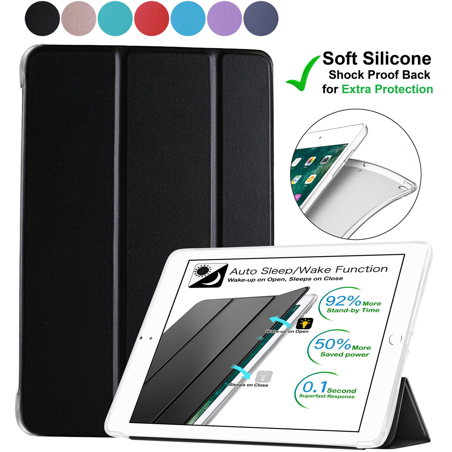 DuraSafe Case iPad 9.7 / 10.2, Pro 9.7 / 10.5 / 11, Mini 7.9, Air- Soft TP Back