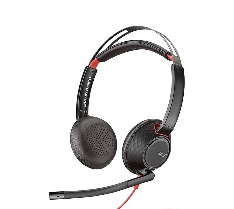 Poly Plantronics Blackwire 5220 USB Series Headset 3.5mm Jack Black And Orange