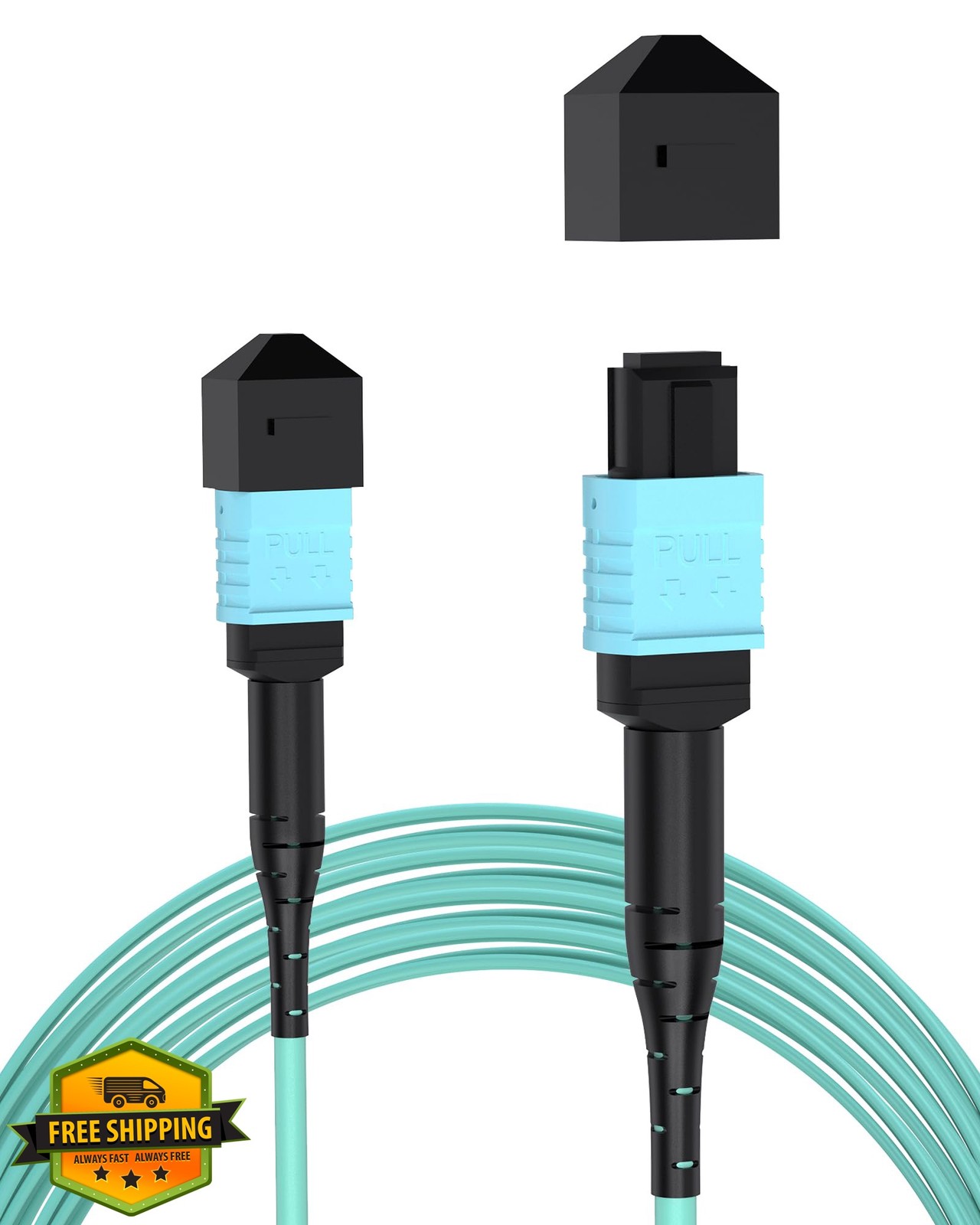 VANDESAIL 4.5m OM3 12 Core MPO Fiber Cable 1 Pack