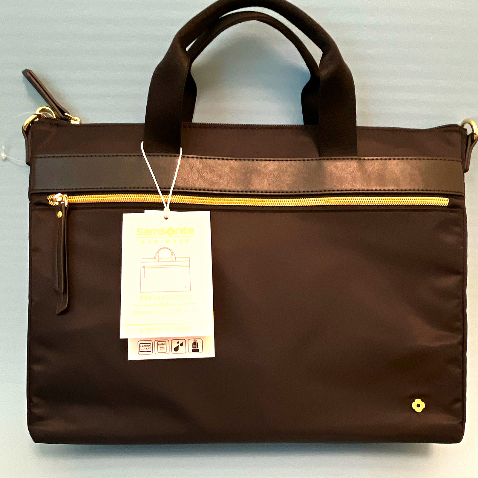 Black Samsonite Mobile Solution Convertible Slim Brief 14.1in Padded Nylon Black