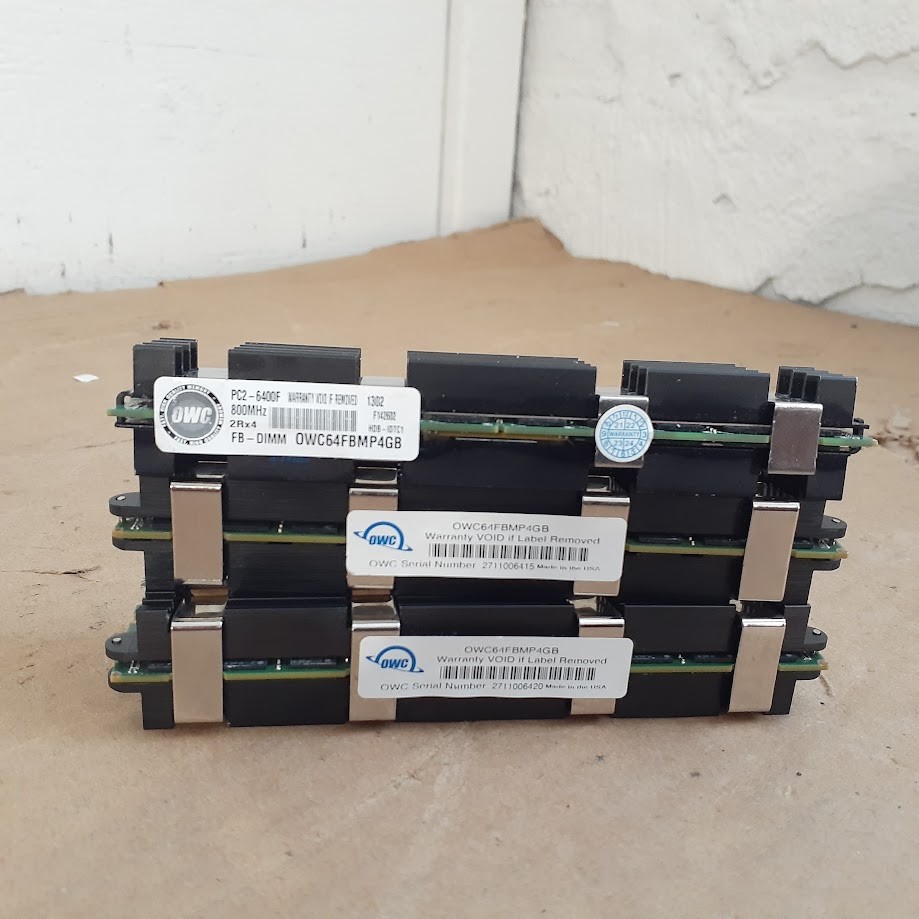 12GB ram 2x 4GB OWC64FBMP4GB APPLE  PC2-6400 DDR2 CL5 800MHZ 240-PIN DIMM