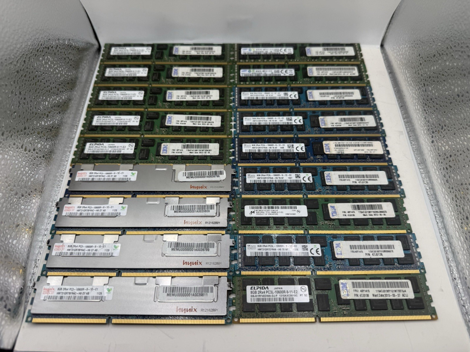 LOT 0F (34)Samsung/SKHYNIX/ELPIDA 8GB Server Memory ECC RAM PC3L-10600R 2RX4