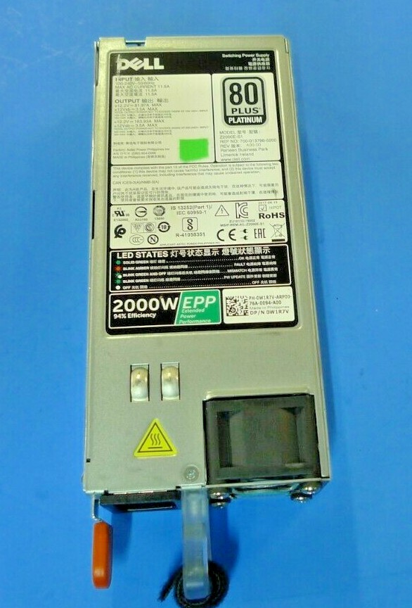 GENUINE Dell PowerEdge FX2 2000W Hot Plug Power Supply Z2000E-S1 W1R7V