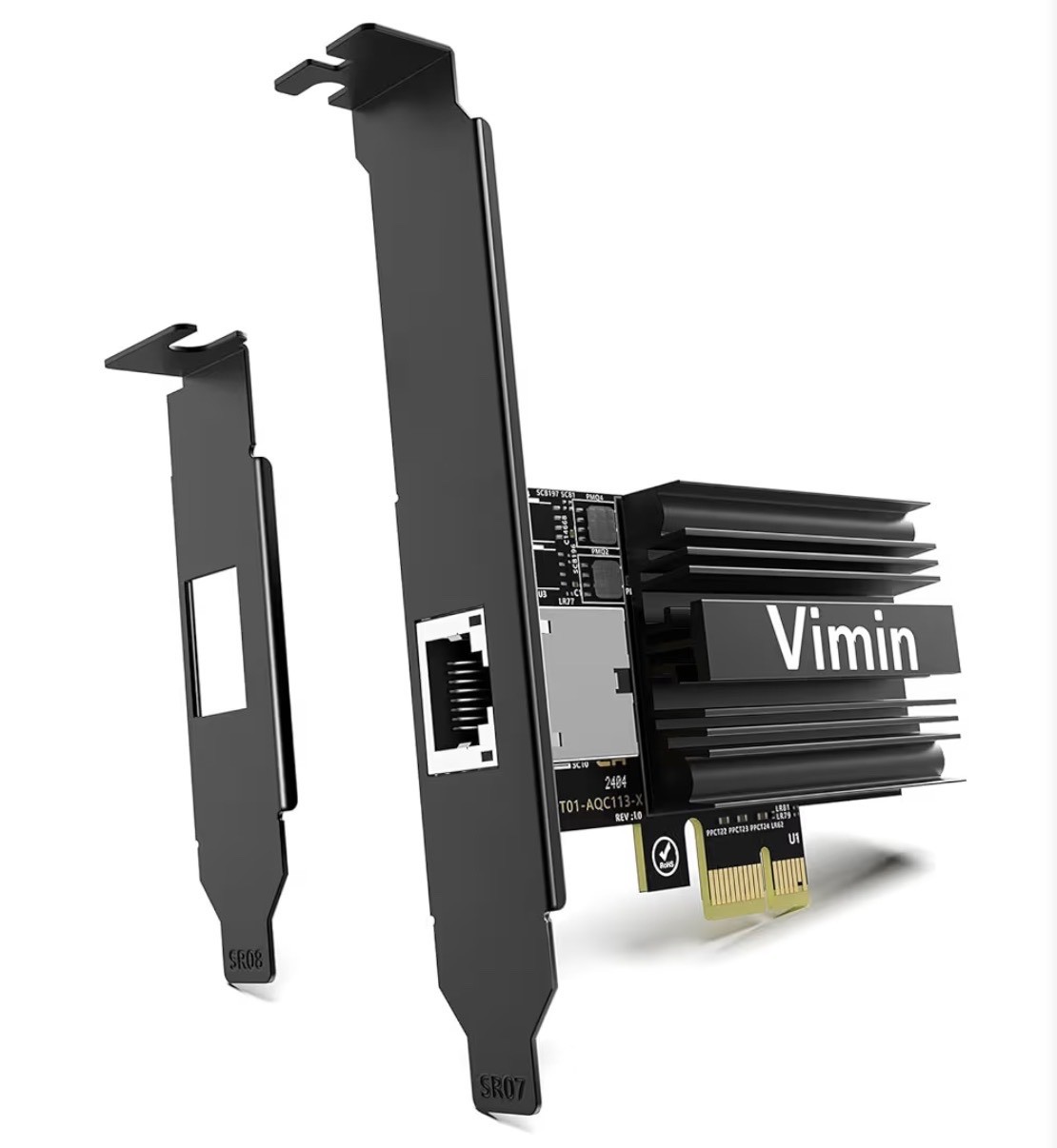10G PCIE4.0×1 Network Card, Marvel AQC113 Controller, VIMIN 10Gb Base-T Ethernet