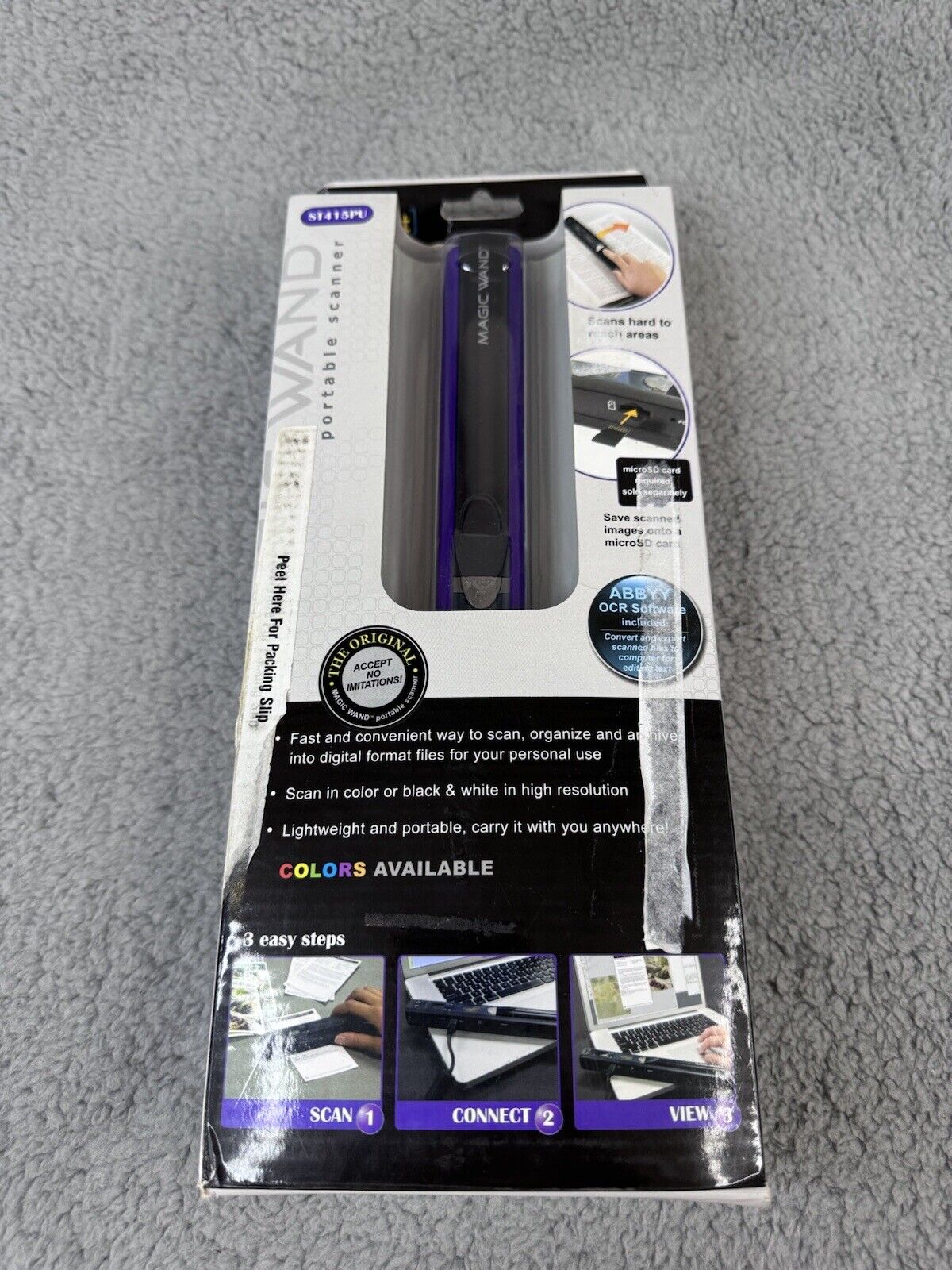 VuPoint Magic Wand Handheld Scanner Purple Portable ST415PU New Open Box
