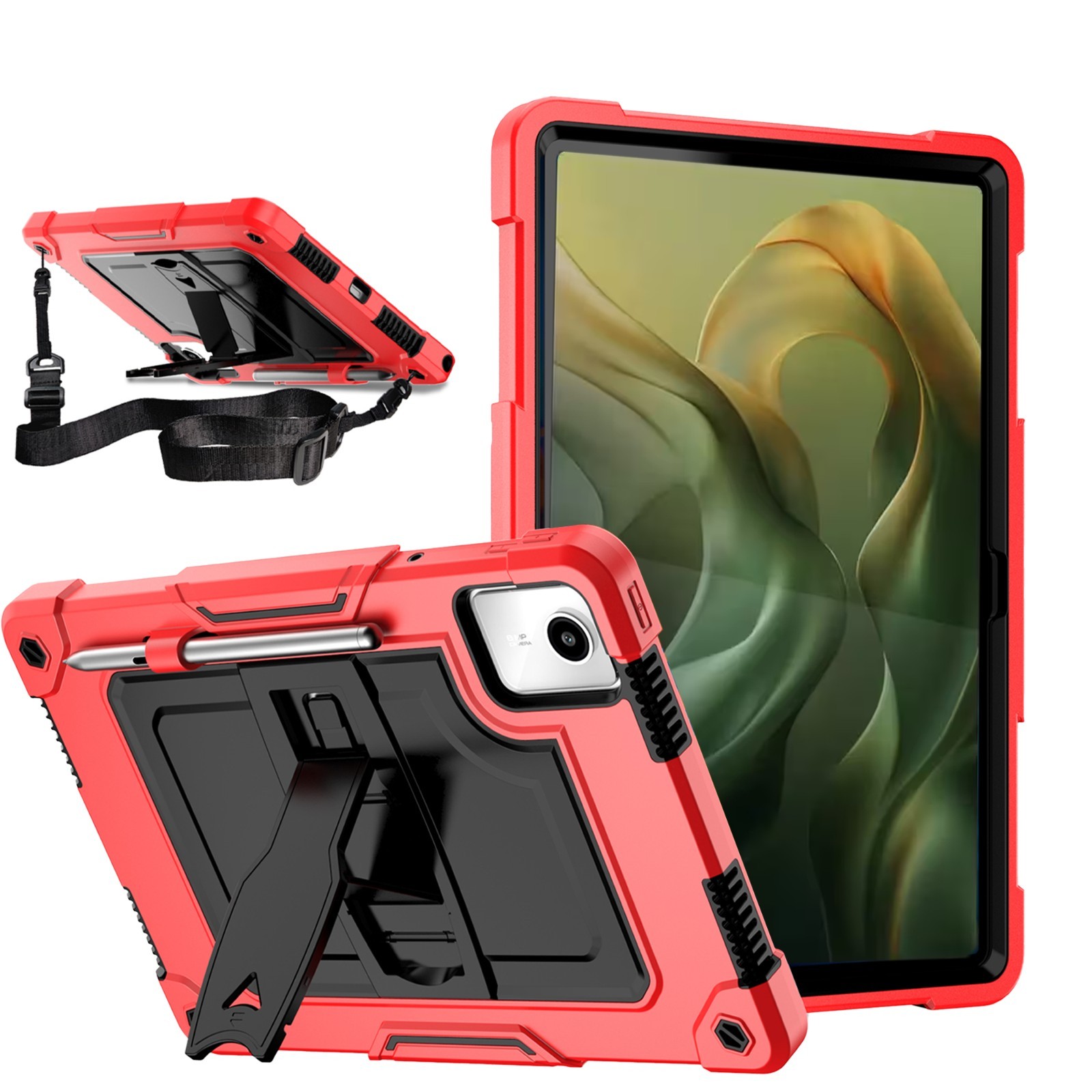 For Moto Pad 2026 Tablet Case Heavy Duty Protective Cover w/ Stand Strap Holder