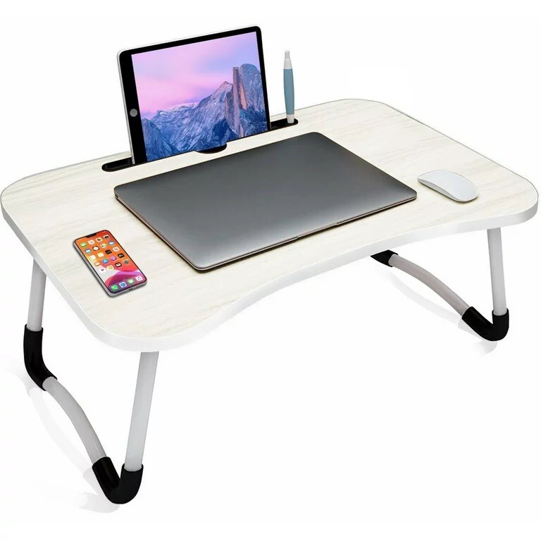 Escritorio Plegable Para Trabajar O Desayunar Leer. Mesa Portátil. Color Blanco