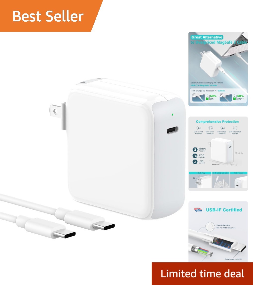 Universal 70W USB-C Charger with LED Indicator & 6.6FT Cable for Apple Devices