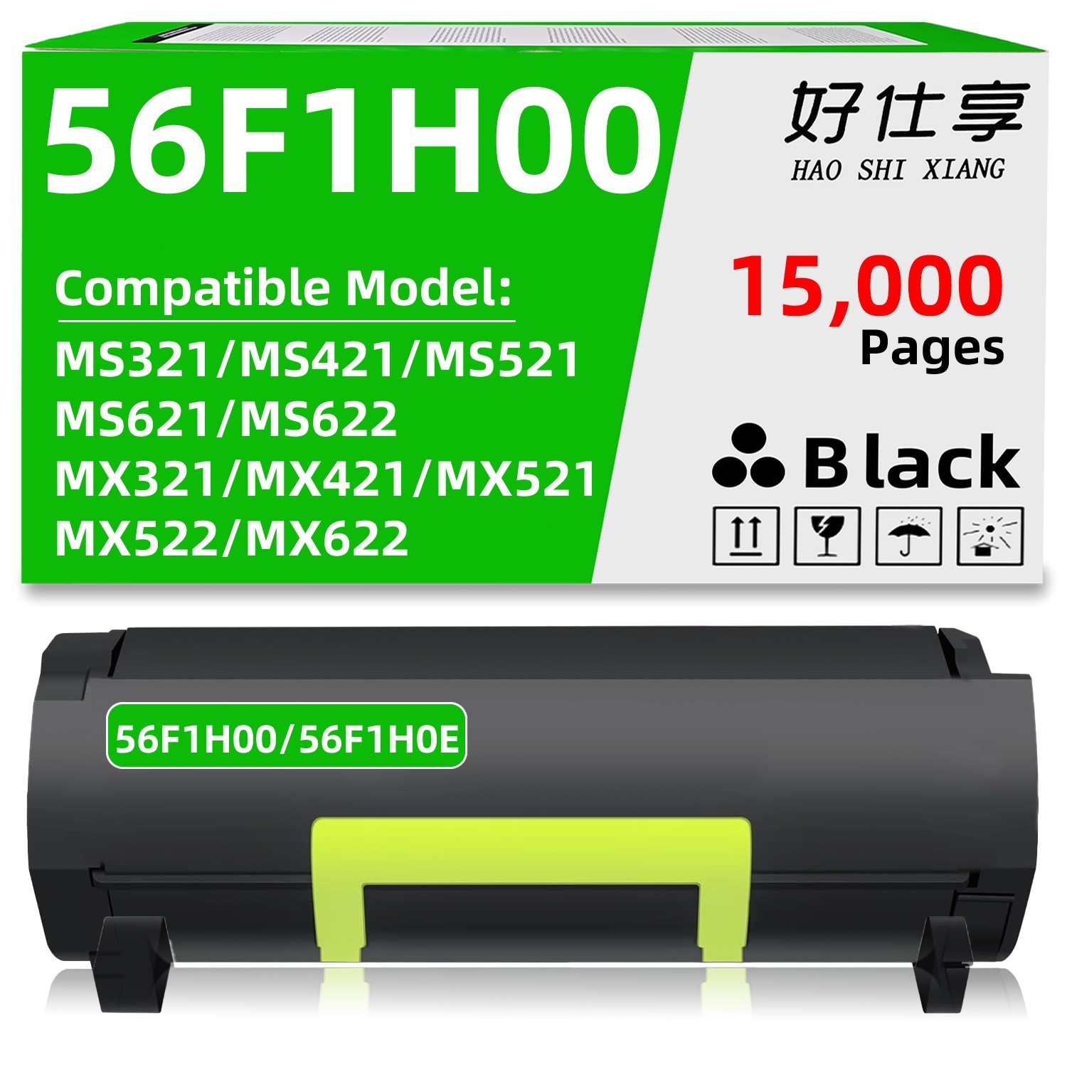 56F1H00 Toner Cartridge Compatible for Lexmark 56F1H0E MS421 MS521 MS621 MS622