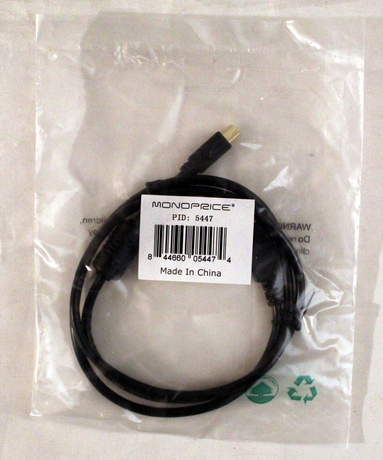 Monoprice PID: 5447 USB Cable Black Nice LOOK