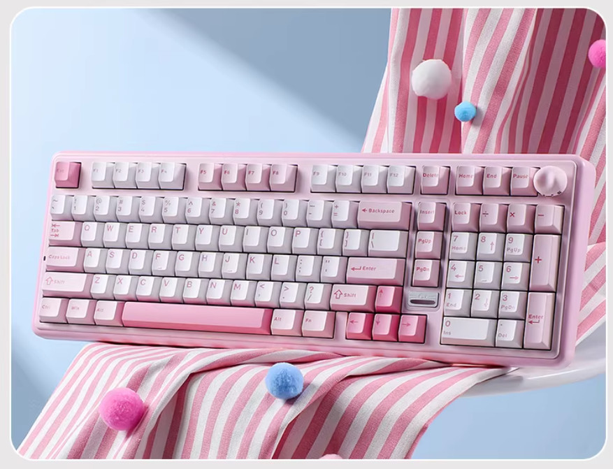 YUNZII B98PRO Pink Mechanical Keyboard.