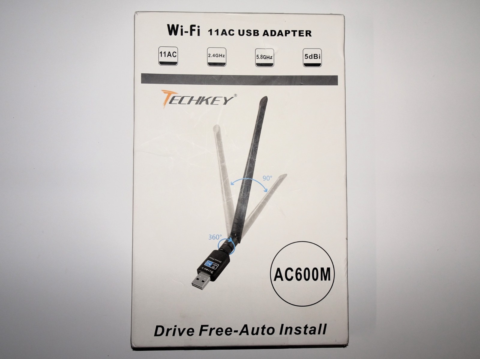 WiFi Adapter 600mbps Techkey Wireless USB Adapter Dual Band 2.42GHz/5.8GHz