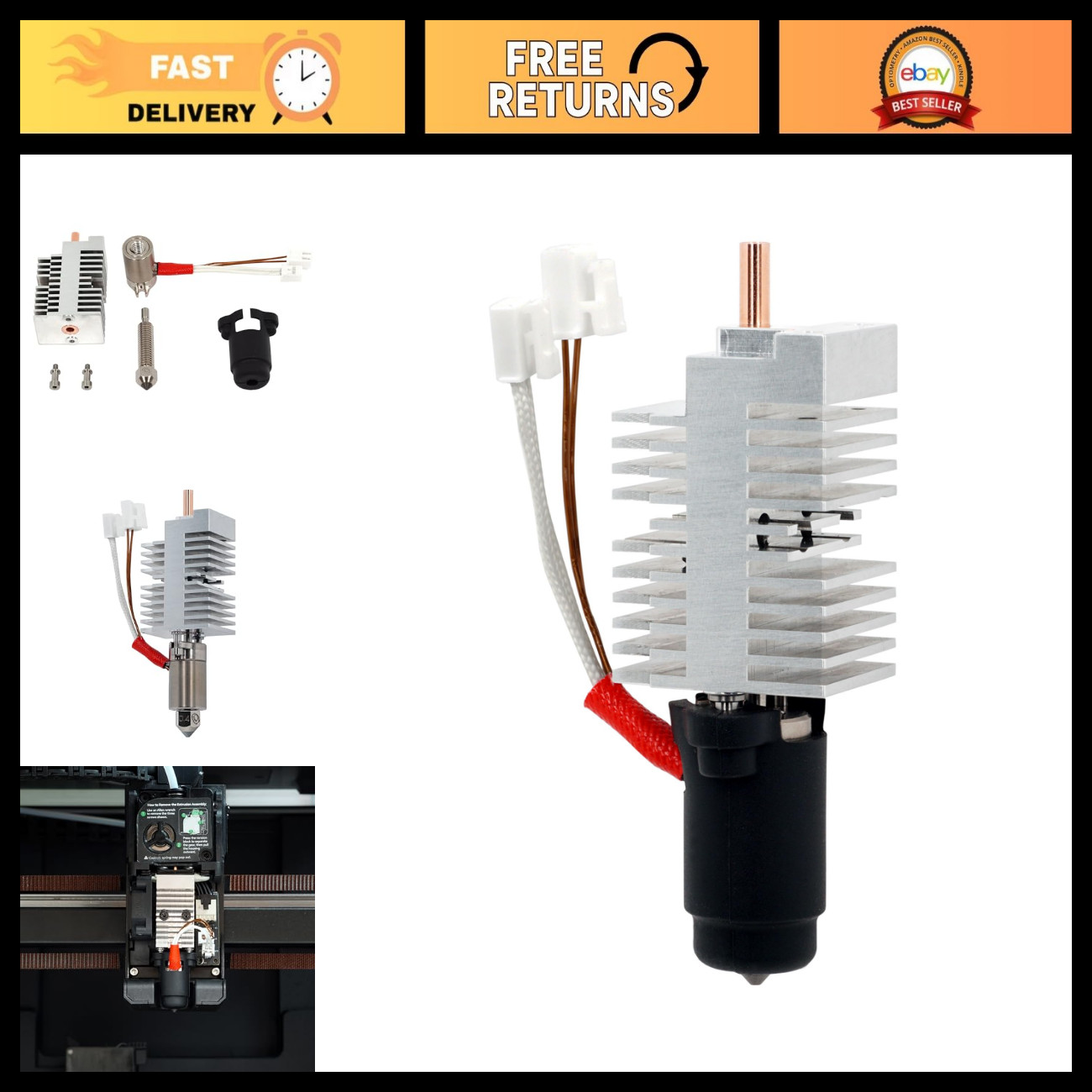 FlowTech Hotend Upgrade for Creality K2 Plus 3D Printer - Enhanced Performance &