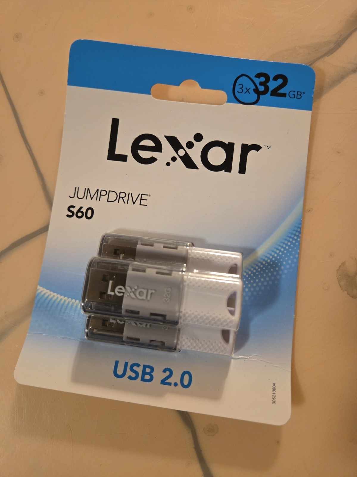 Lexar S60  32GB 3-Pack JumpDrive USB Flash Drive Storage - NEW SEALED - USB 2.0