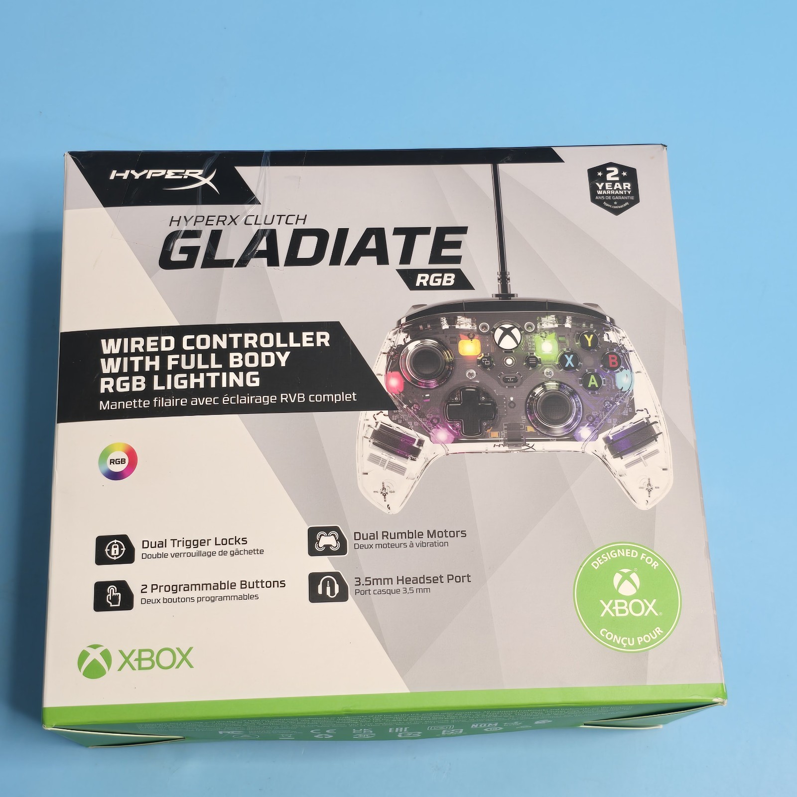 HyperX Clutch Gladiate - Wired Gaming RGB Controller - Xbox