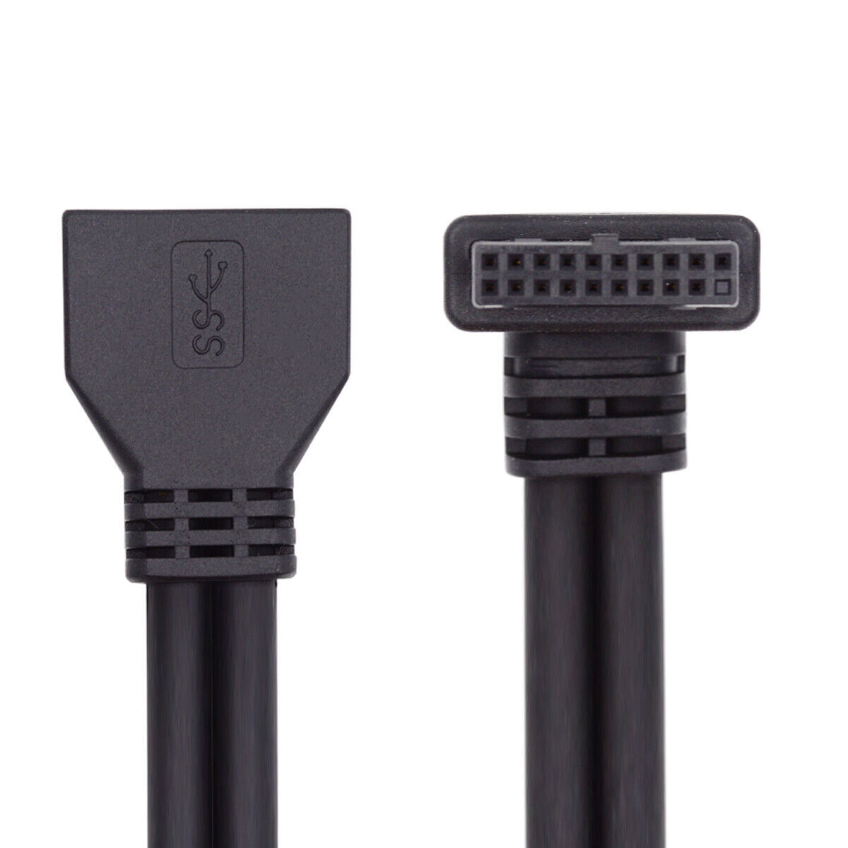 USB 3.0 20Pin 19Pin Motherboard Extension Cable 5Gbps 90 Degree Angled