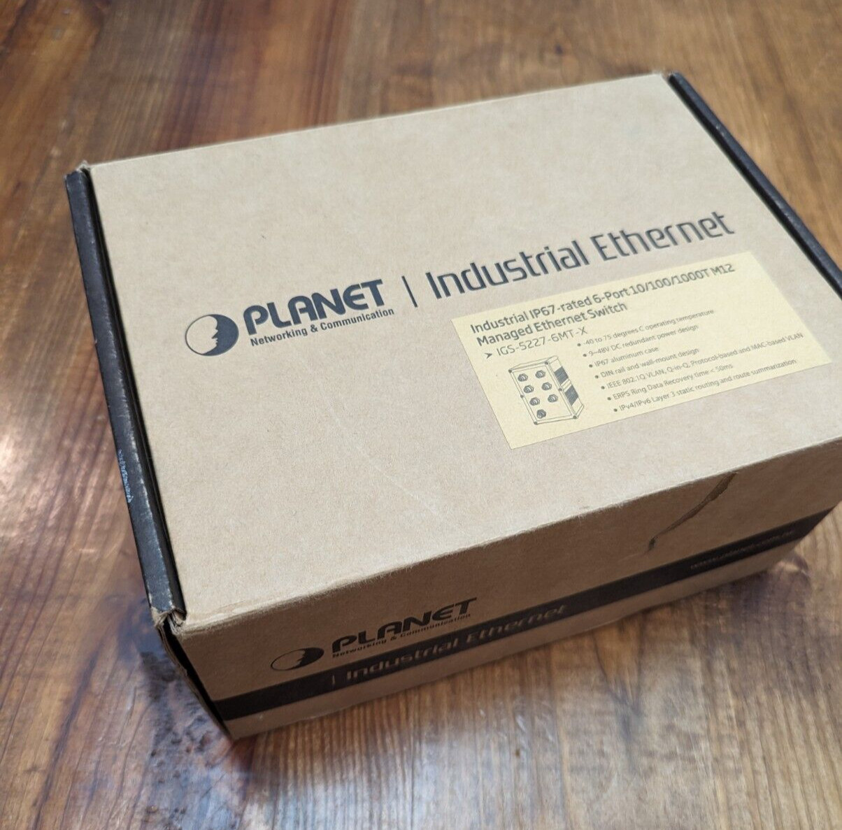 NEW - Planet IGS-5227-6MT-X Industrial 6-Port Gigabit M12 IP67 Ethernet Switch