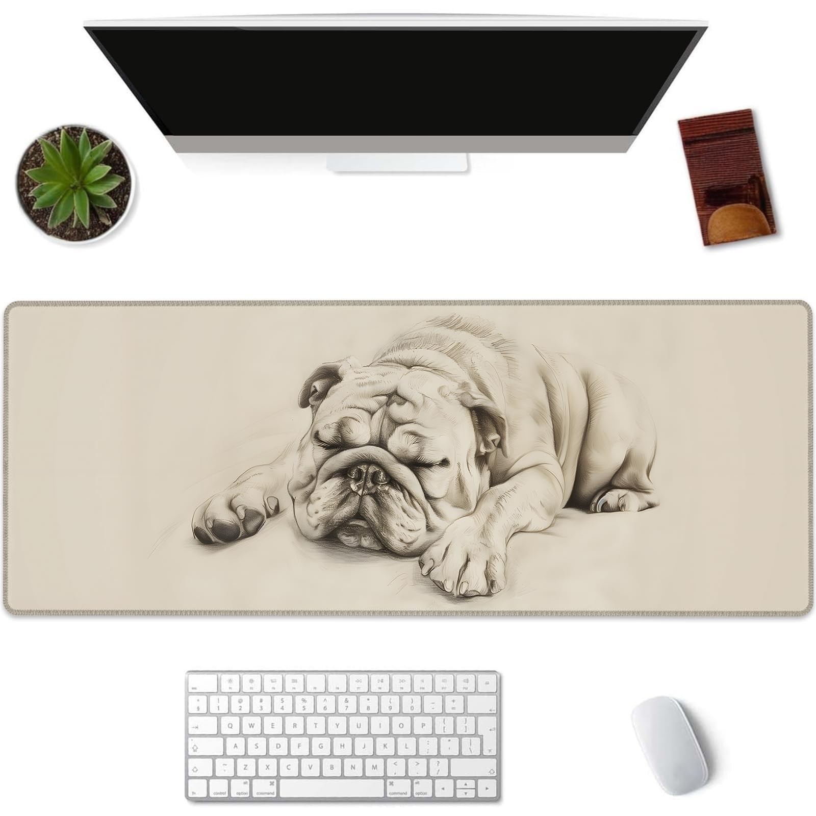 Kibue Cute Dog Gaming Mouse Pad Extended Desk Computer 11.8×31.5 IN, Dog21