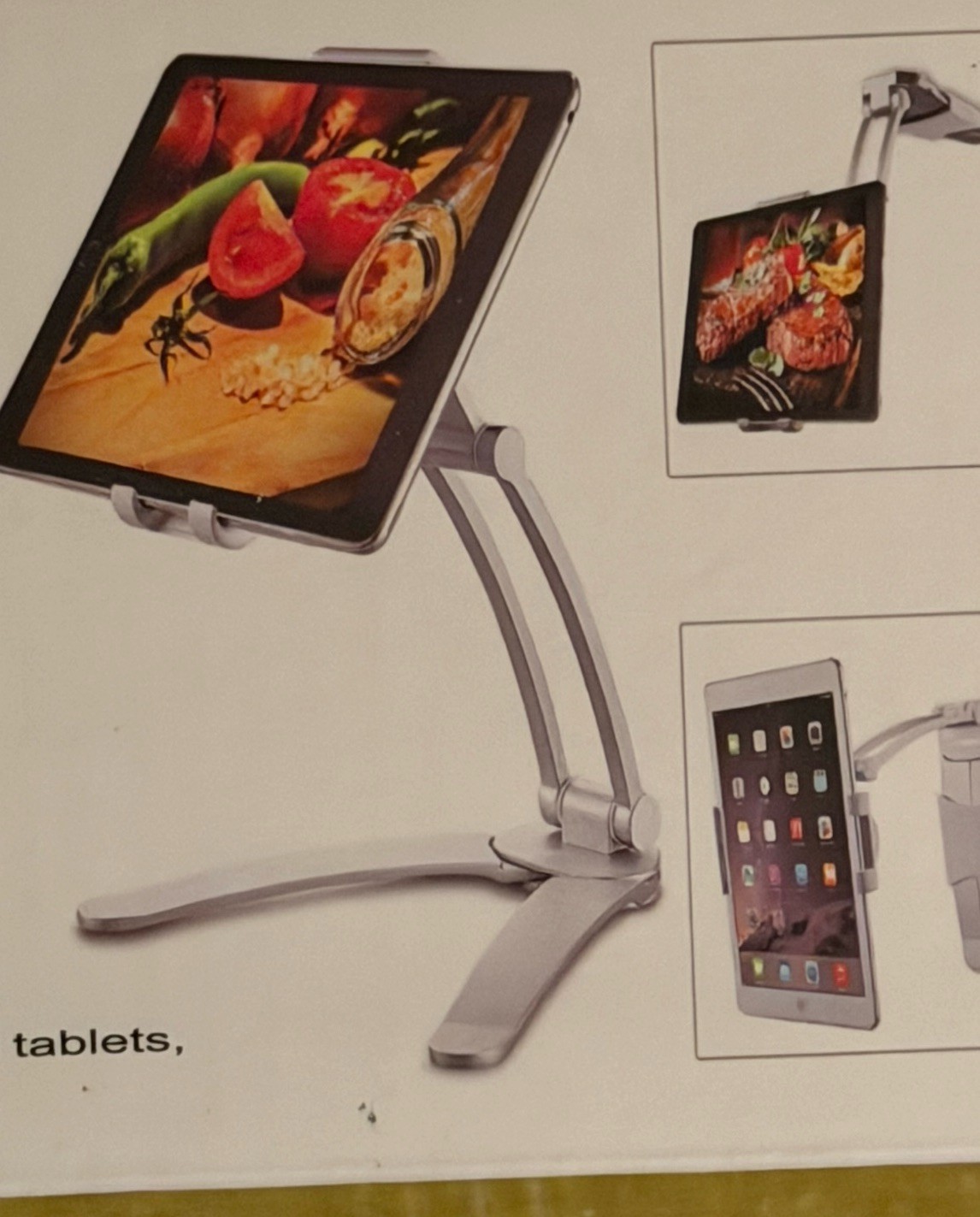 Kitchen 2 In 1 Tablet/phone Stand On Or Under Counter Or On Wall