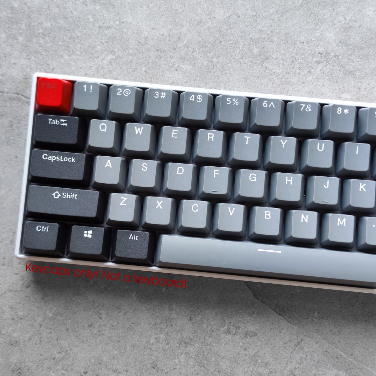 Gray Red Dolch PBT Doubleshot Keycaps Set 104 for Cherry MX Mechanical Keyboards