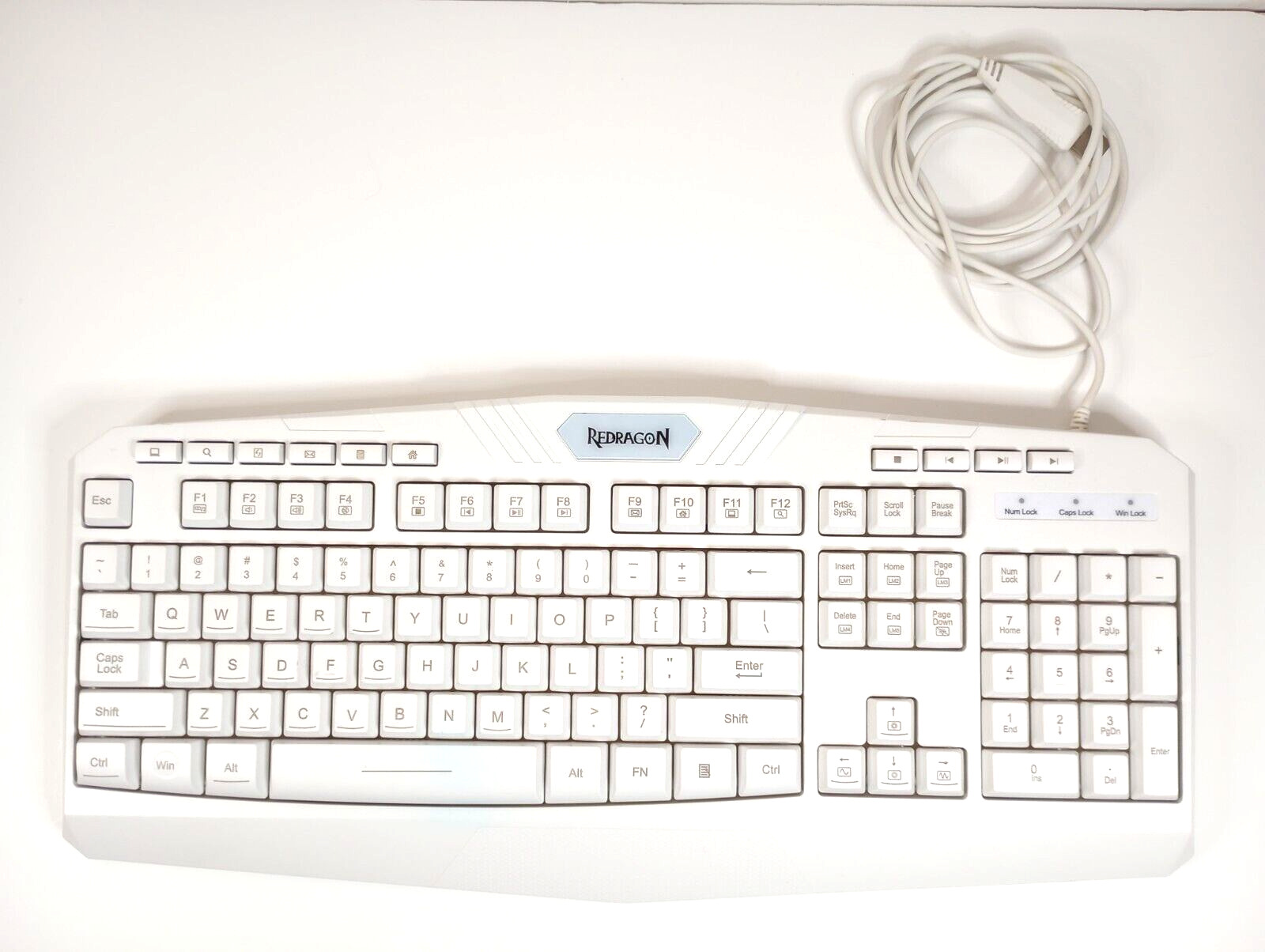 Redragon S101W Wired Gaming Keyboard White with color LED Backlit