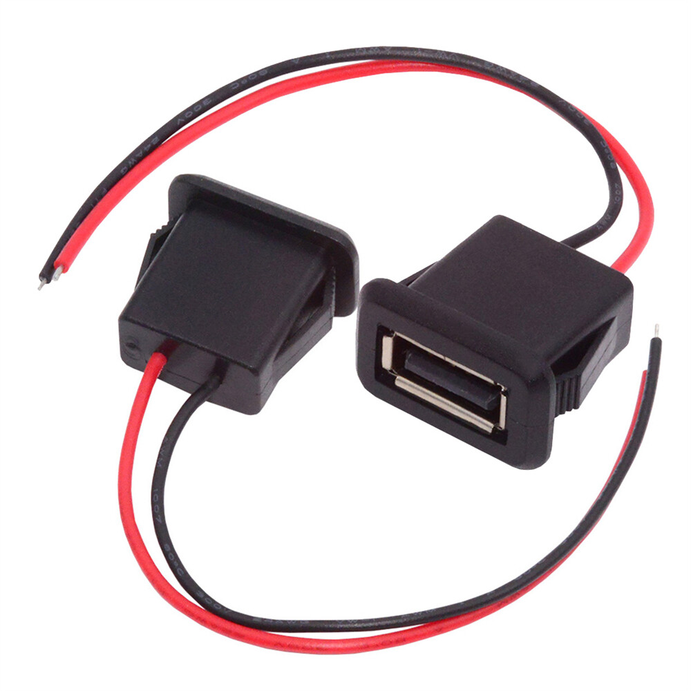 CY 2pcs/set DIY OEM Type A Female Socket to 2-4Pin Open Cable DC 5V Power