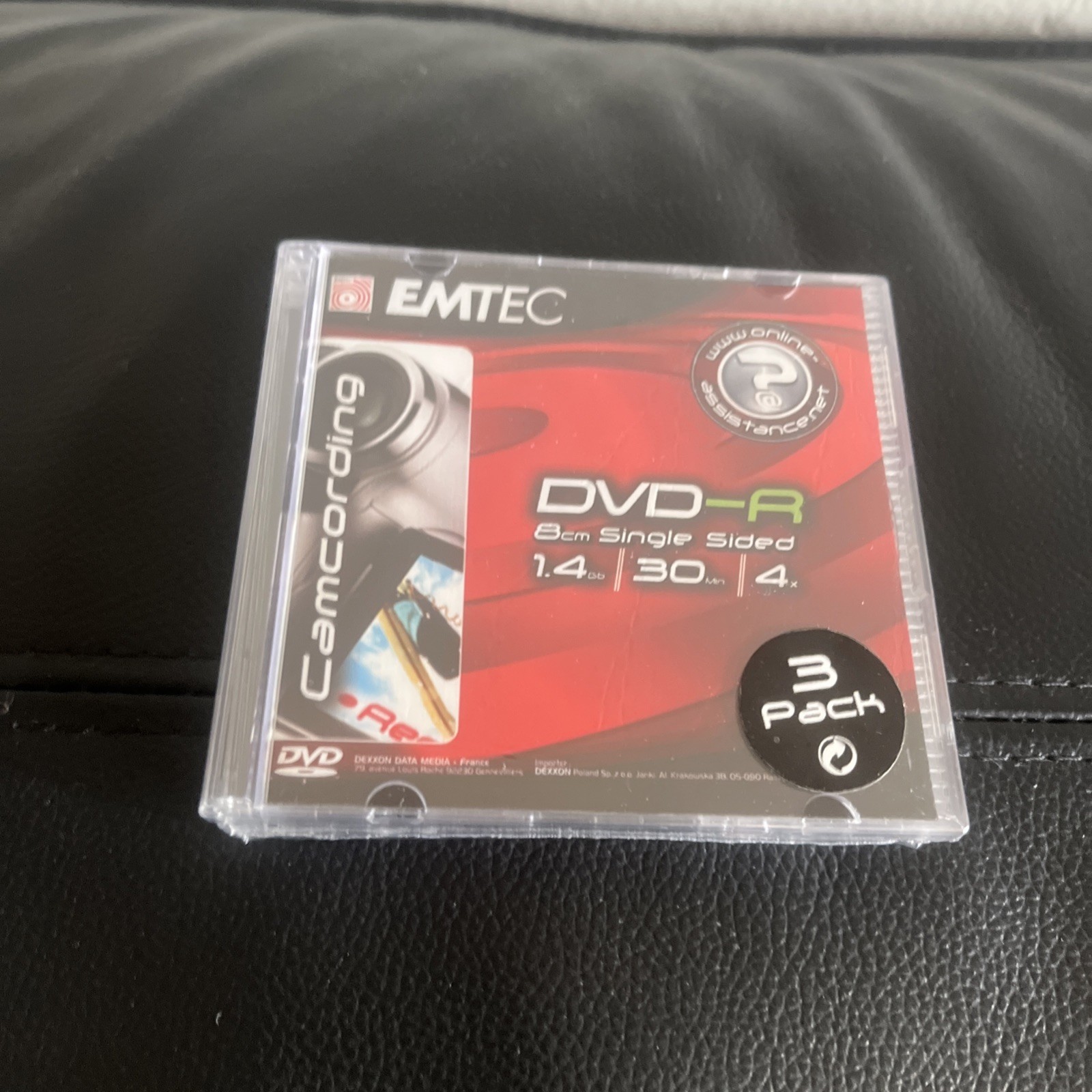 New EMTEC DVD-R 8cm 30 Minute Single Sided Camcording 3 Pack 1.4GB