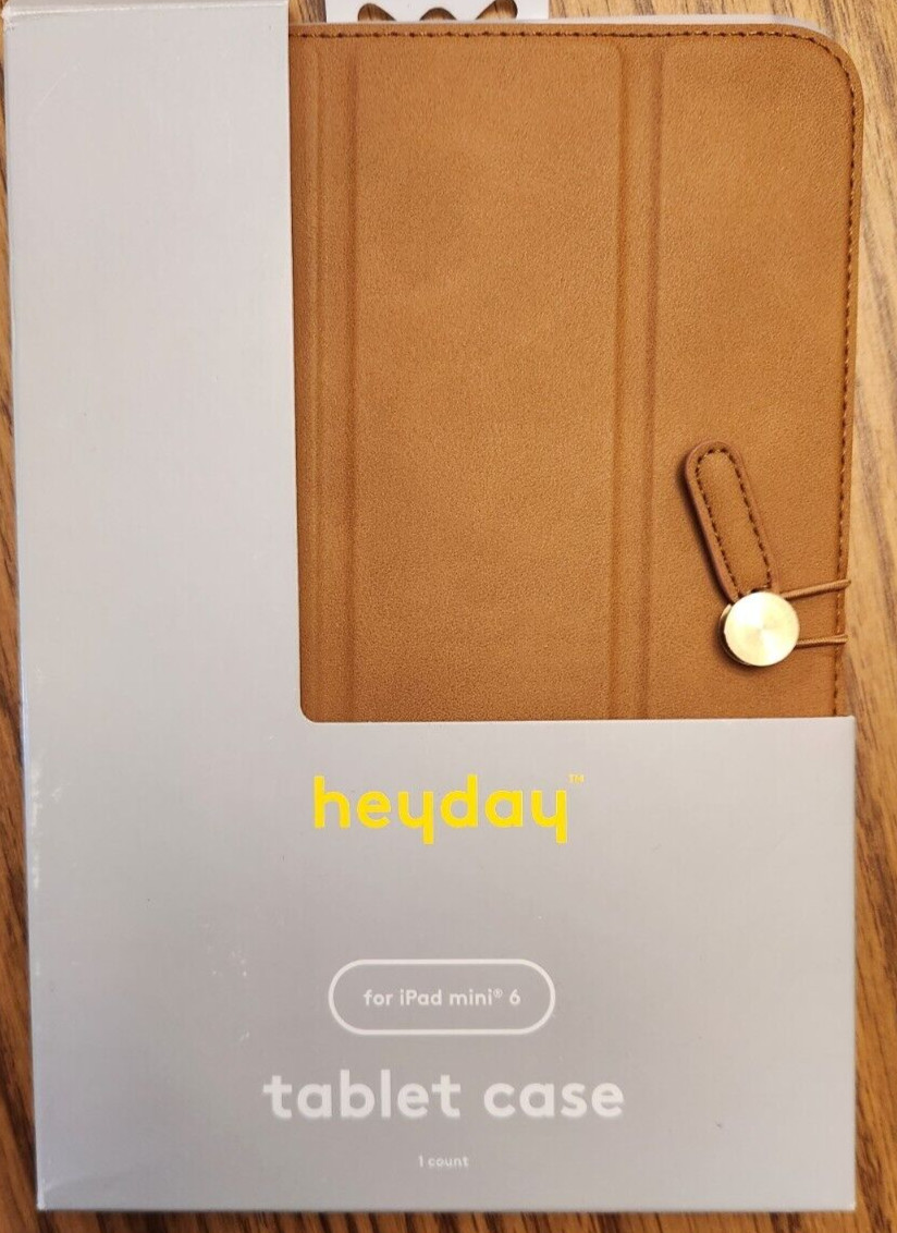 Heyday Folio Faux Leather Brown Tablet Case - For Apple iPad Mini 6