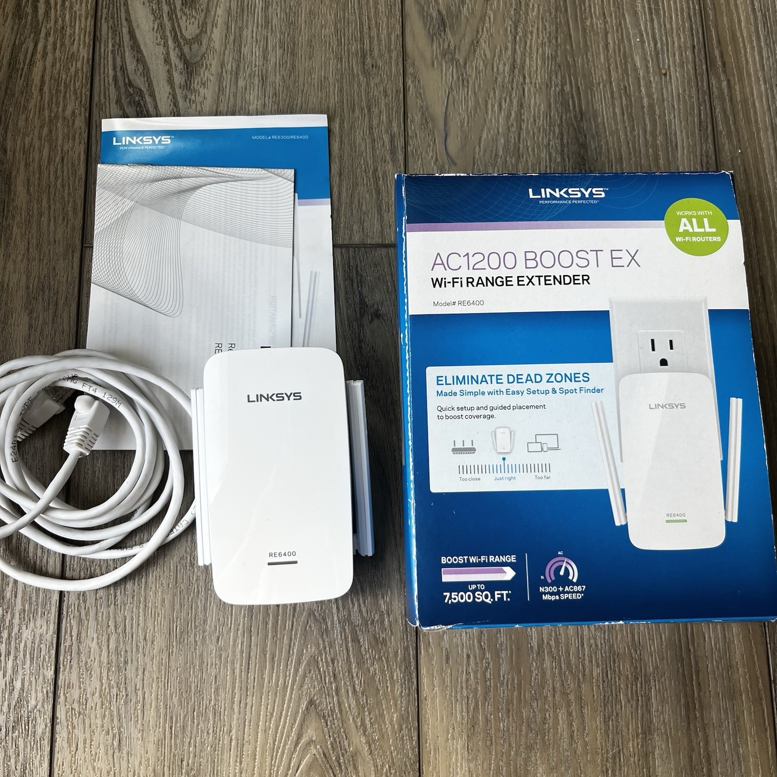 Linksys AC1200 Boost EX Dual-Band Wi-Fi Range Extender RE6400