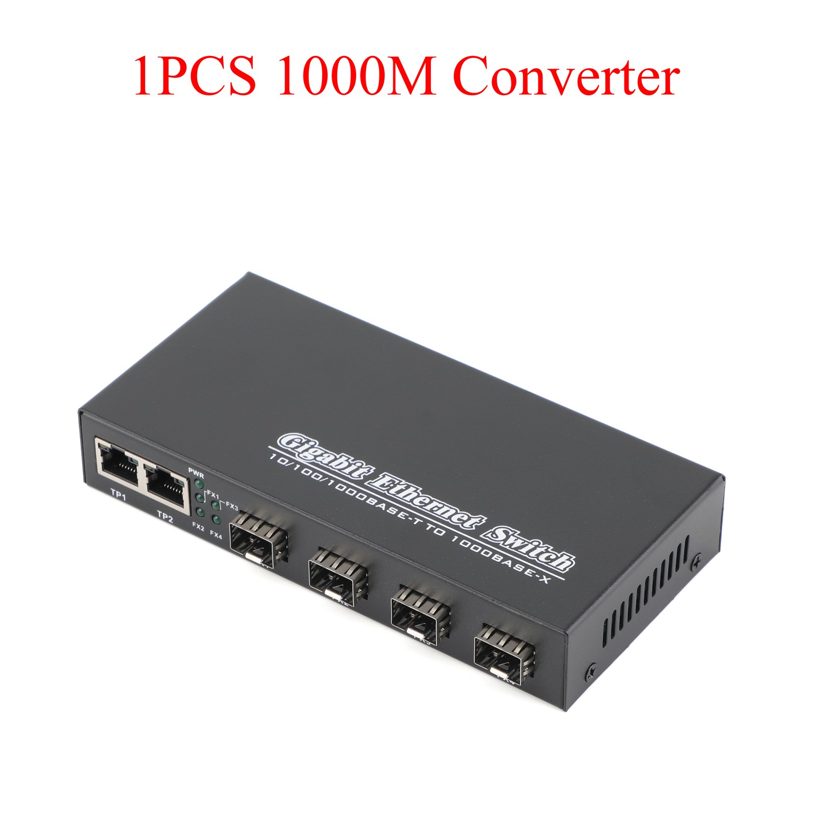 1PCS Gigabit SFP Media Converter 4 SFP to 3 RJ45 Transceiver 10/100/1000M