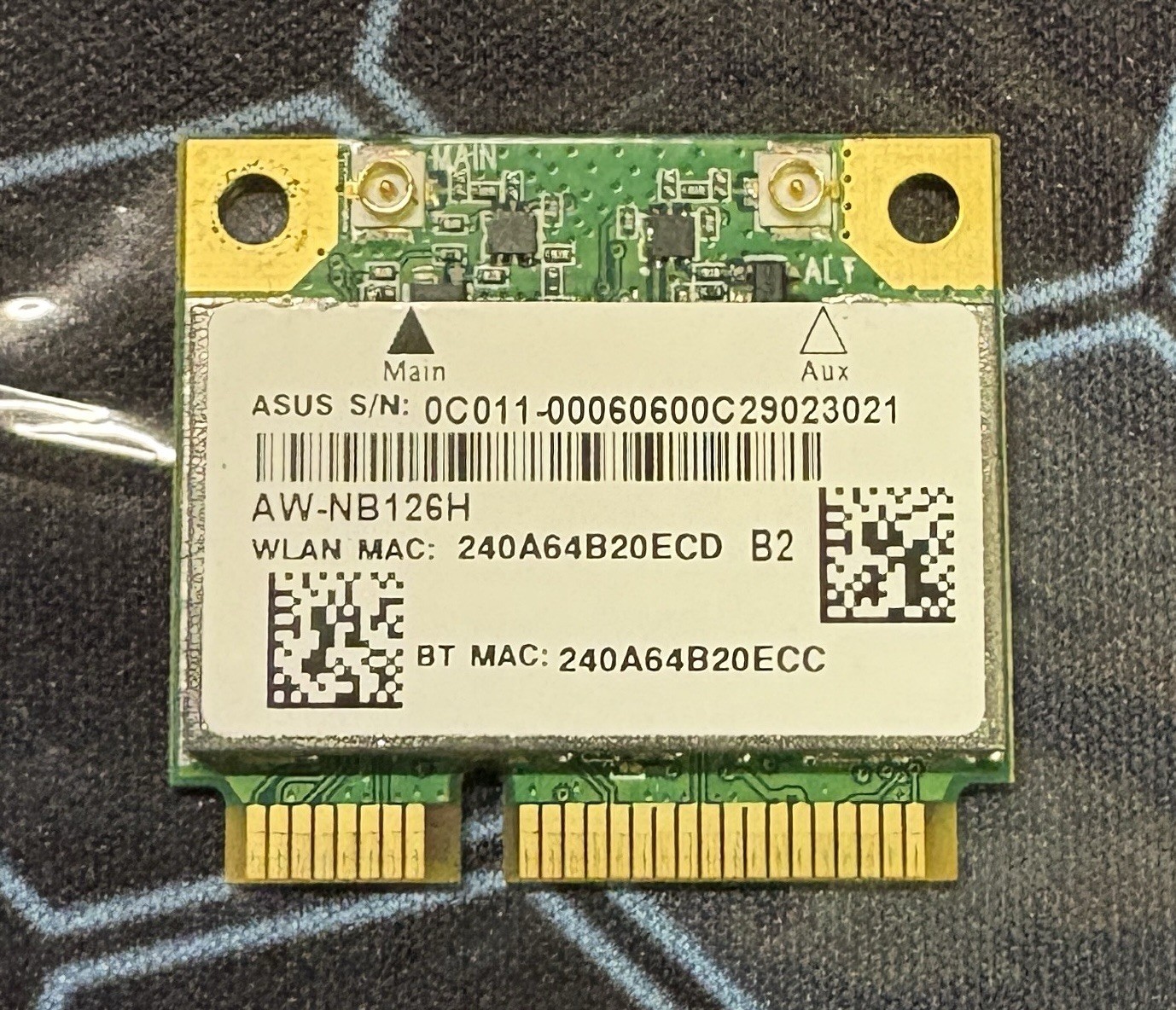 AzureWave AW-NB097H AR5B225 WiFi + Bluetooth Combo Card, Genuine ASUS G75VW
