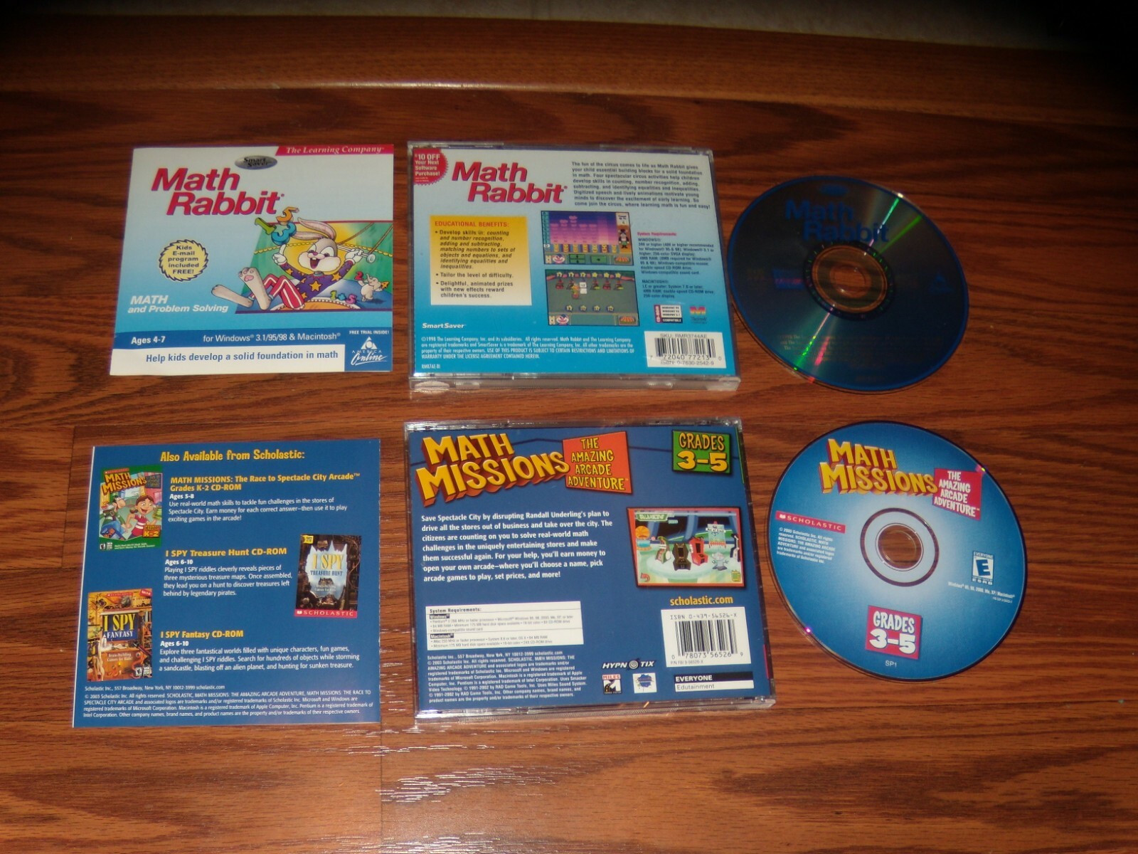 2 PC Programs: Math Rabbit & Math Missions The Amazing Arcade Adventure CD-ROM