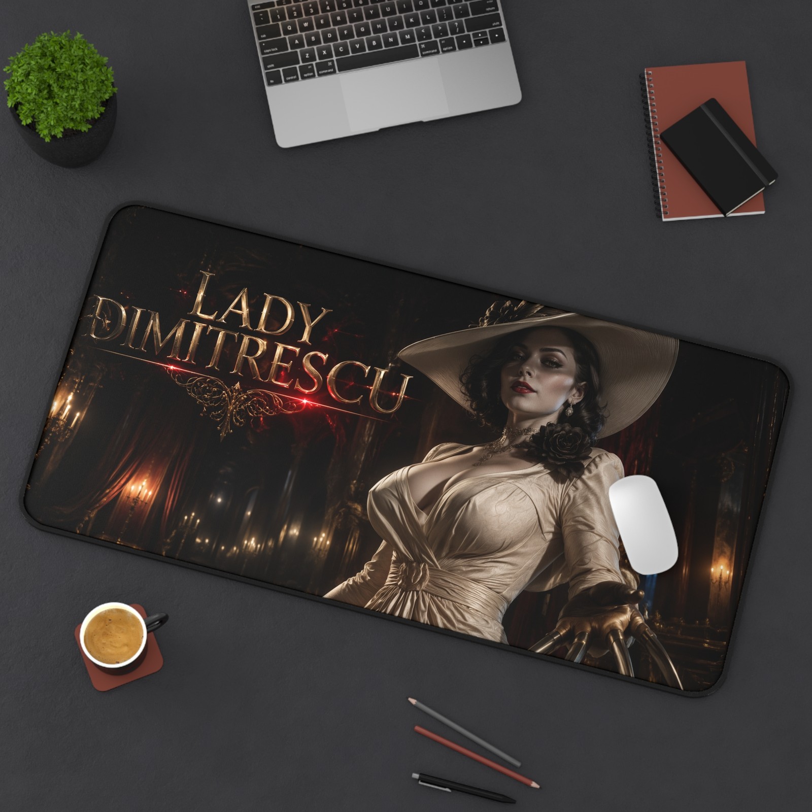 Lady Dimitrescu Desk Mat, Large Gaming Mouse Pad, Gothic Gamer Decor