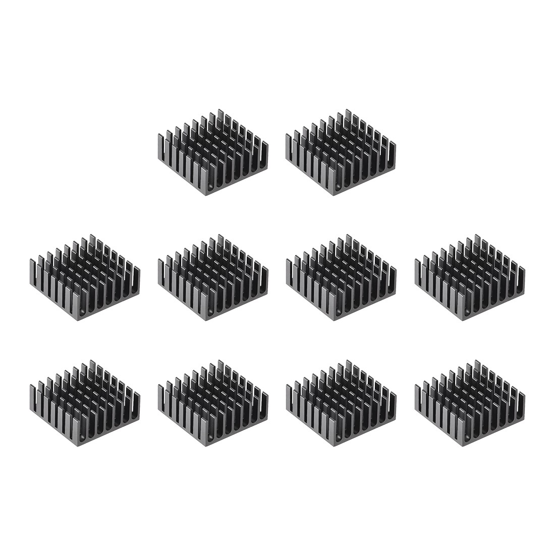Electronic Radiators Heatsink for MOS GPU IC Chip Black 28 x 28 x 11 mm 10pcs