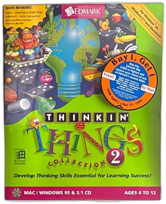 Edmark Thinkin Things Collection 2 Sealed 1995 CD-ROM Mac Windows 95 3 1