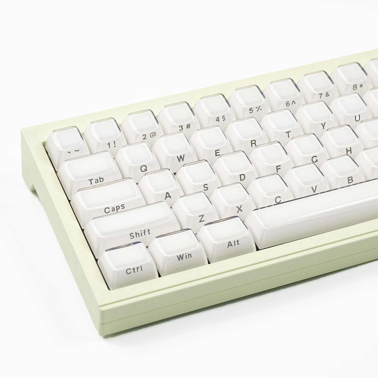 113 PCS White Crystal Jelly Keycaps Translucent OEM Fits 61/68/84/87/98/100