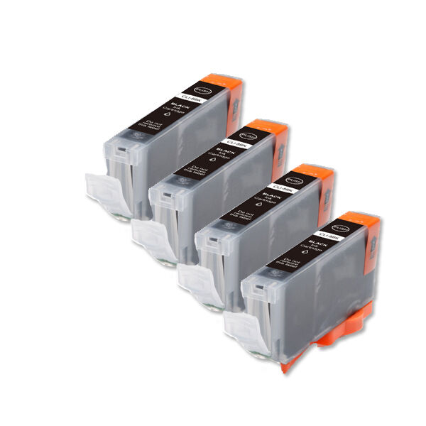 4P BLACK Quality Ink Cartridge for Canon CLI-8 iP6600D iP6700D MP500 Pro9000