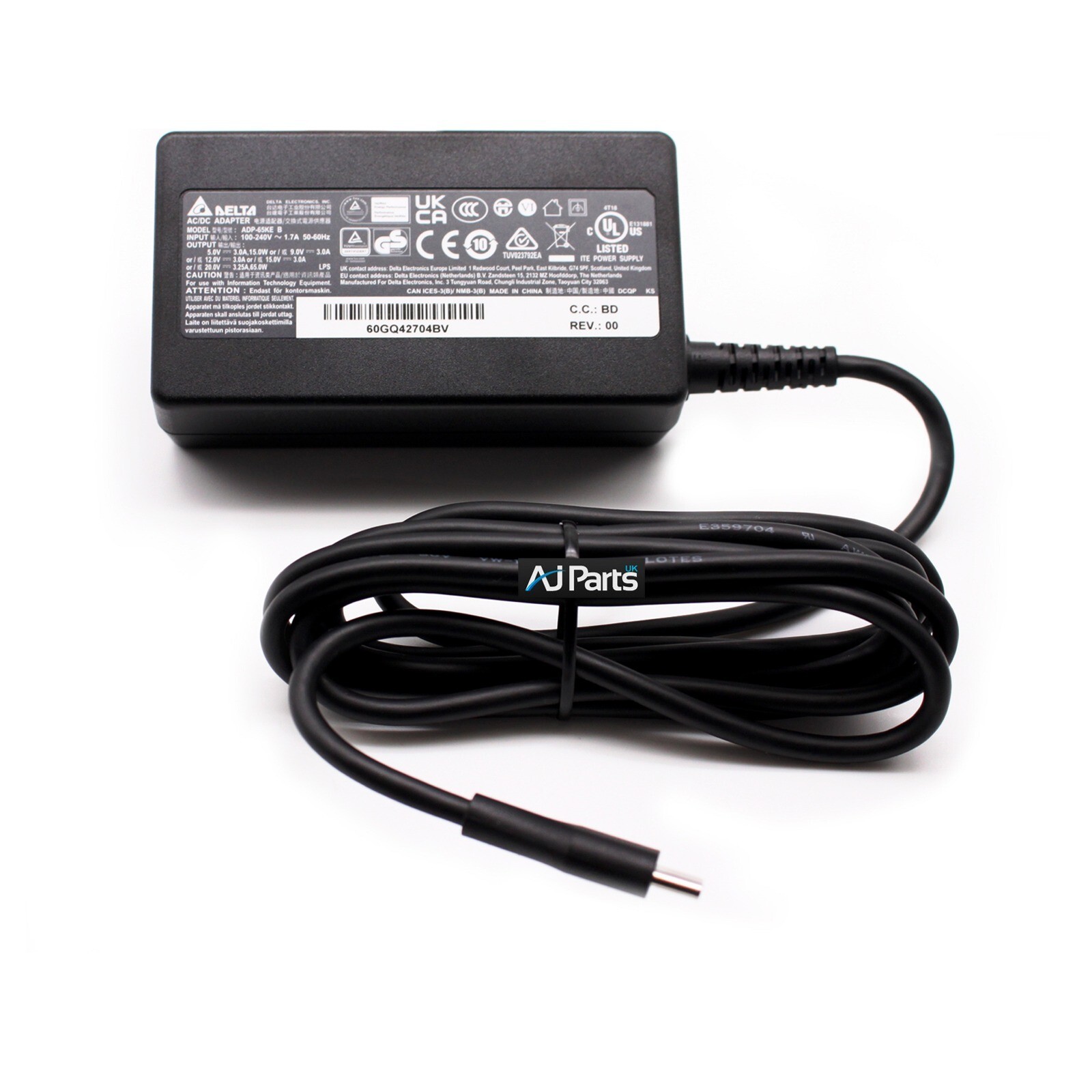 New Delta Brand 65W Type-C Charger Adapter For LG Gram 16Z90P-N.APS5U1 Laptop