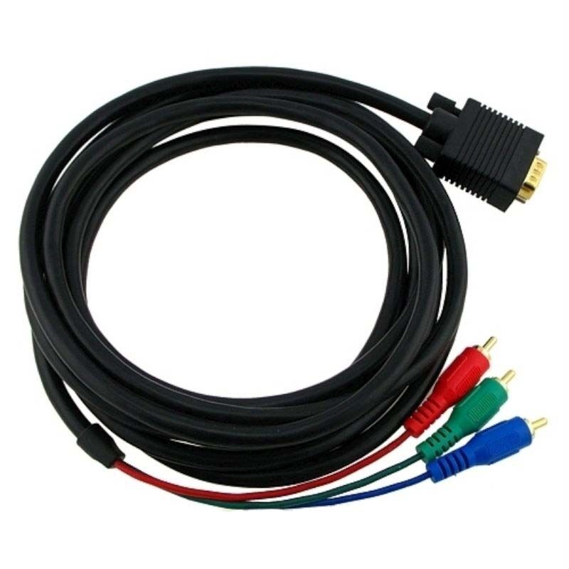 6Ft Premium VGA/SVGA to 3RCA RGB Component Video Cable For TV Monitor Projector