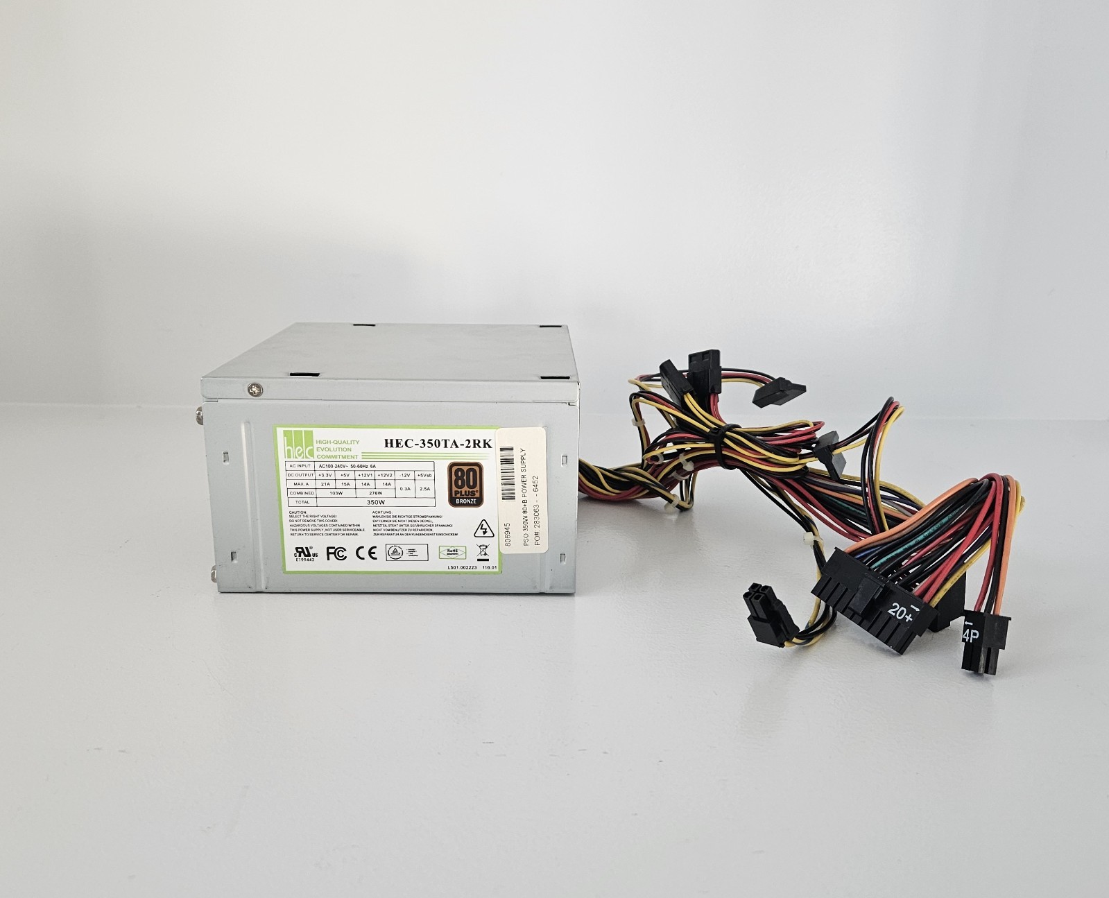 HEC 350W 80 Plus Bronze PSU HEC-350TA-2RK Desktop Power Supply