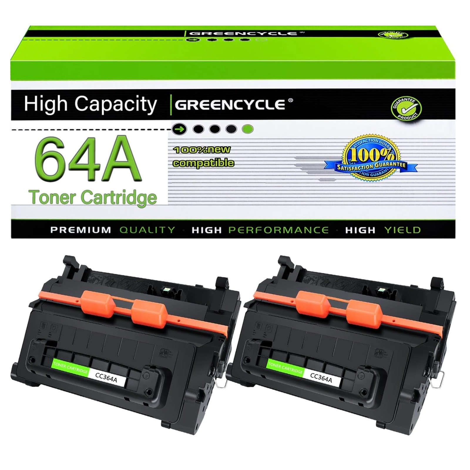GREENCYCLE CC364A 64A Black Toner Cartridge for HP LaserJet P4014 P4015 P4515