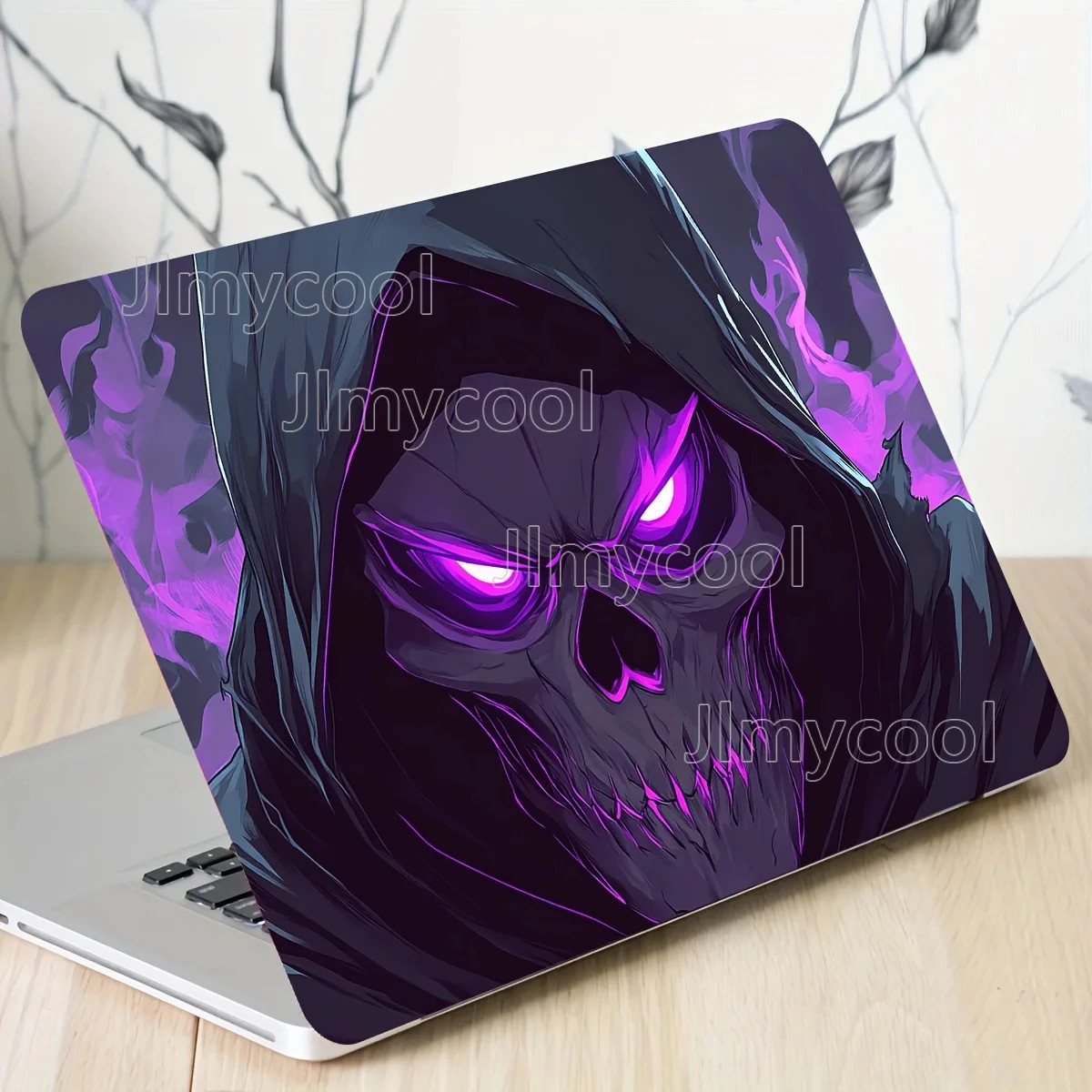 2Pcs Skull Pattern Laptop Decal Set, Scratch Resistant Universal