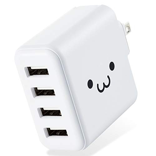 ELECOM USB Wall Charger 24W Total 4 x USB-A Connectors Compatible with iPhone