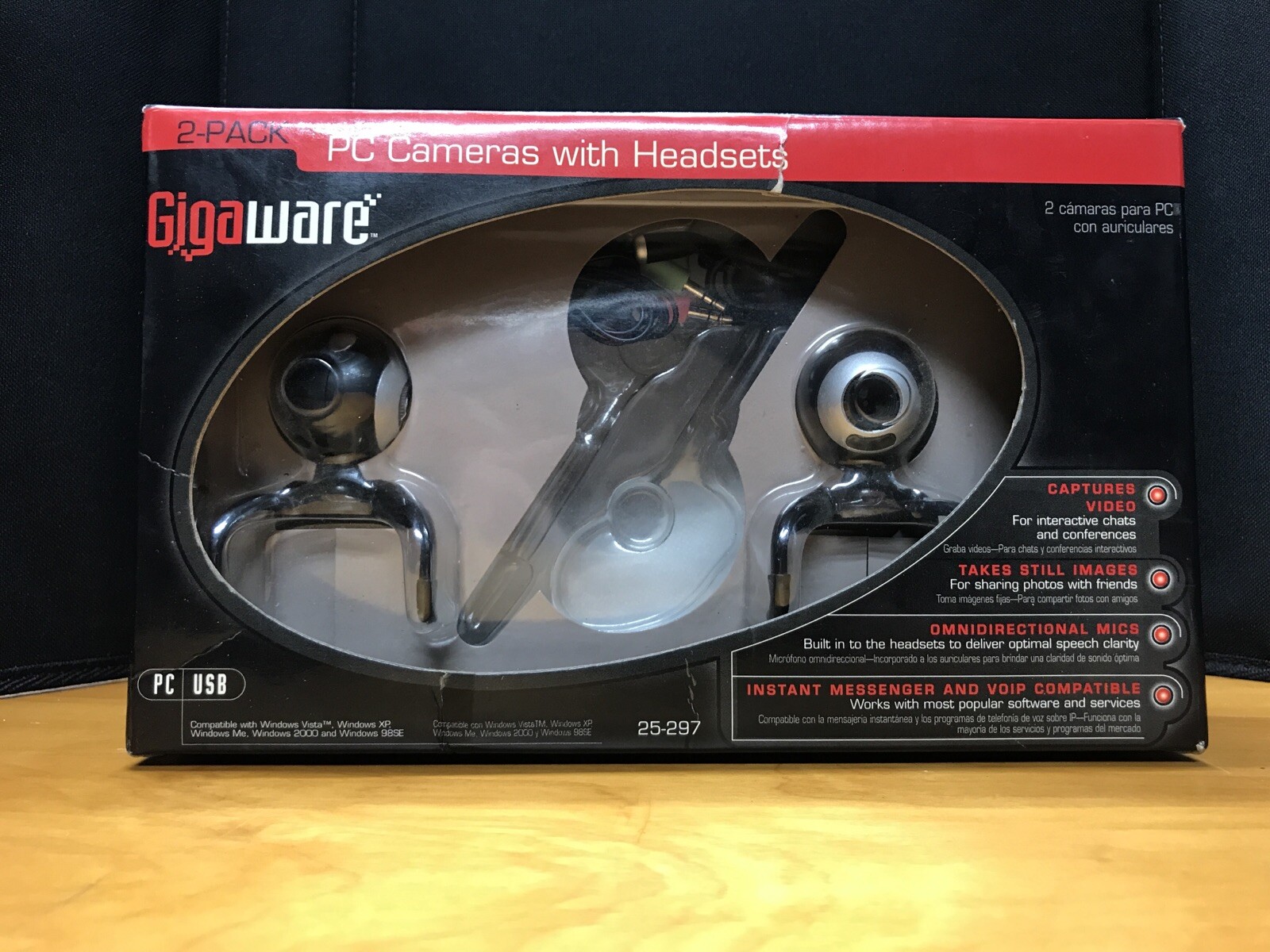 Gigaware 25-297 2-Pack PC Cameras With NO Headsets READ DESCRIPTION 