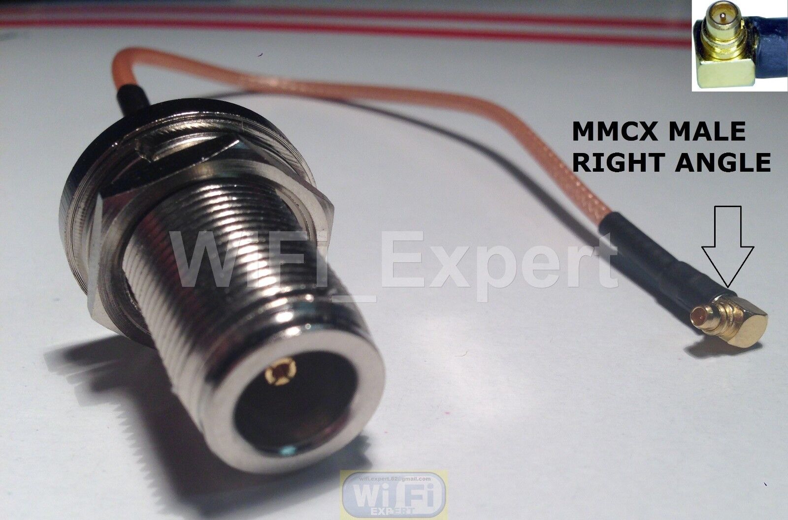 10 X 6 INCH MMCX Angle Male to N Female Bulkhead WiFi Pigtail RG316 Cable USA