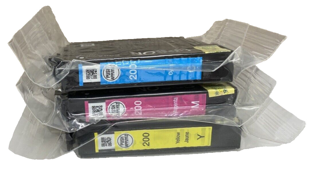 T200520 New Genuine Epson 200 CMY Color Ink Combo Pack 10/2023