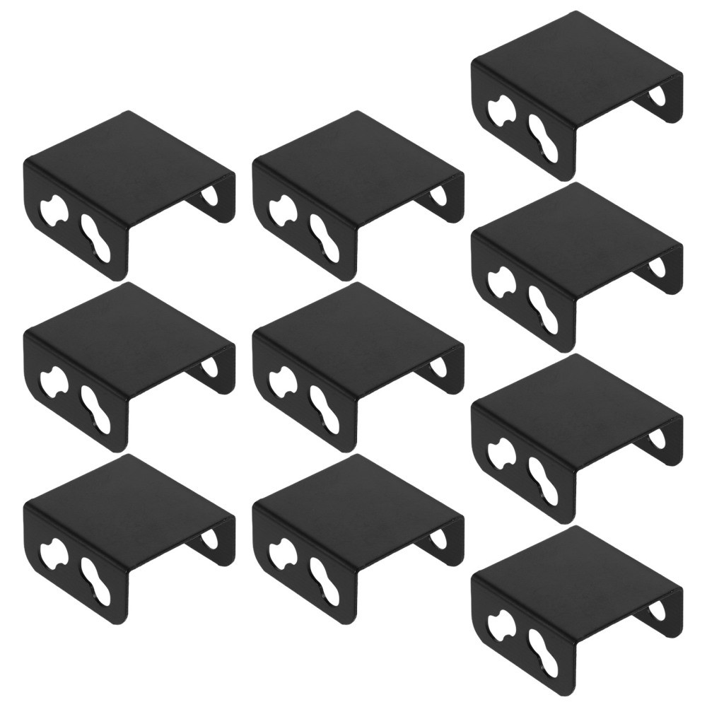10Pcs Computer Dual Fan Case Support Rack Black Iron Cooling Fan Holder DIY